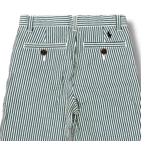 Polo Ralph Lauren Boys Size 7 Green Striped Cotton Seersucker Pants Preppy - Picture 4 of 6